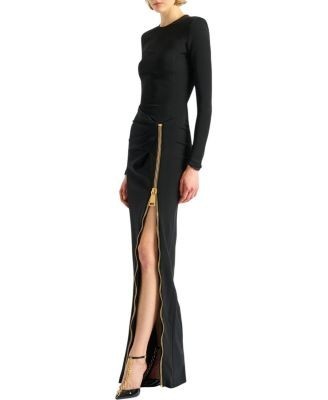 Balmain Long Slit Dress with Zip