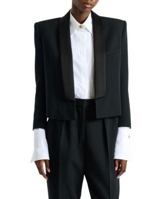 Balmain Cropped Grain De Poudre Jacket