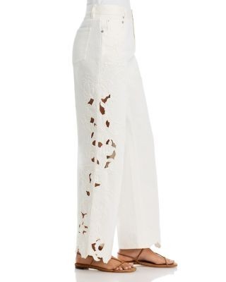 Simkhai Porter Embroidered Denim Pants