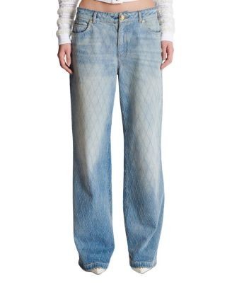 Balmain Diamond Washed Denim Straight-Fit Jeans