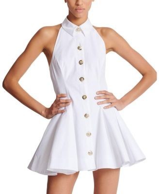 Balmain A-Line Backless Poplin Dress