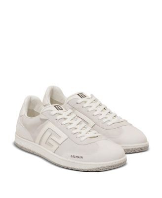 Balmain Men's Swan Suede and Smooth Leather Trainers