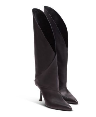 Balmain Women's Twist Heeled Leather Boots