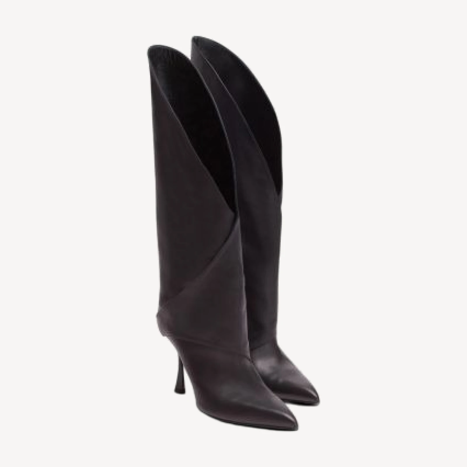 Balmain Women's Twist Heeled Leather Boots