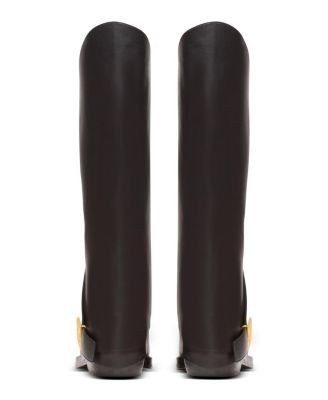Balmain Women's Twist Flat Leather Boots