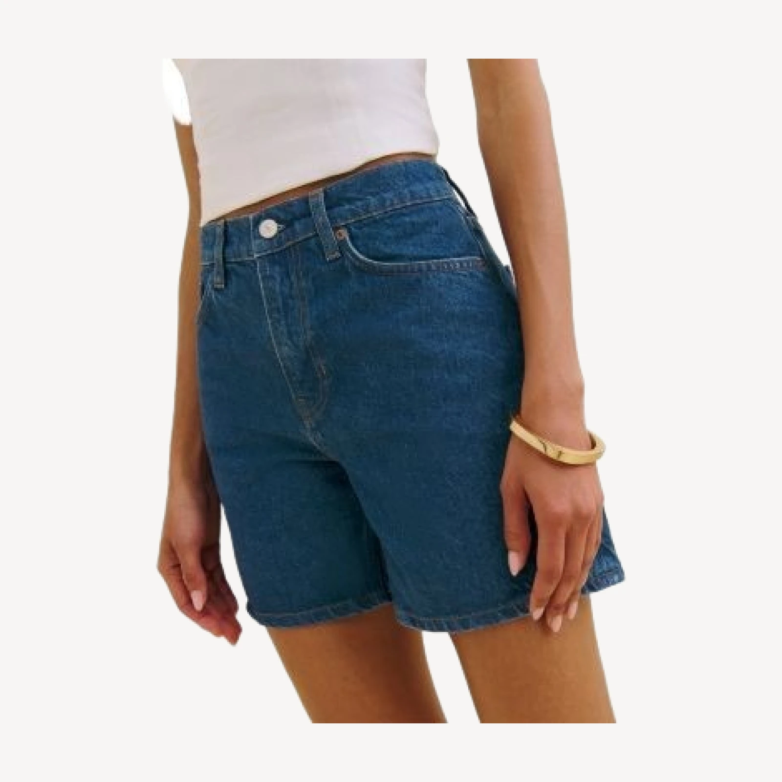 Reformation Ray Mid Rise Denim Shorts