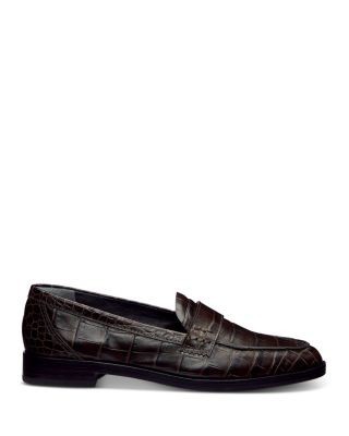 Reformation Women's Kaylee Croc Embossed Leather Loafers