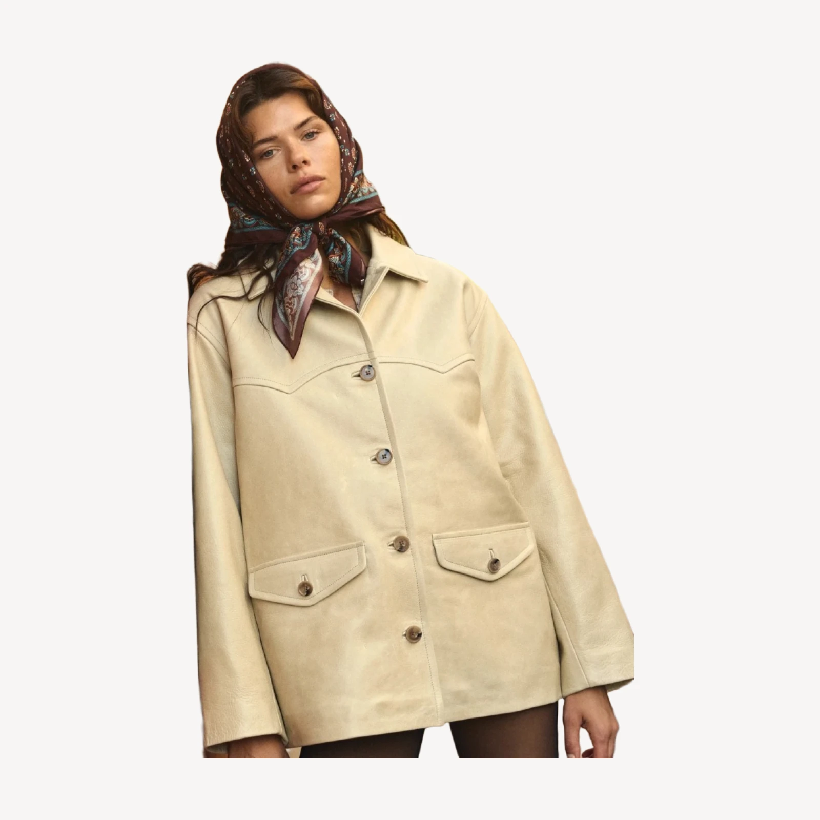 LOCKHART LEATHER JACKET -- LIMEWASH