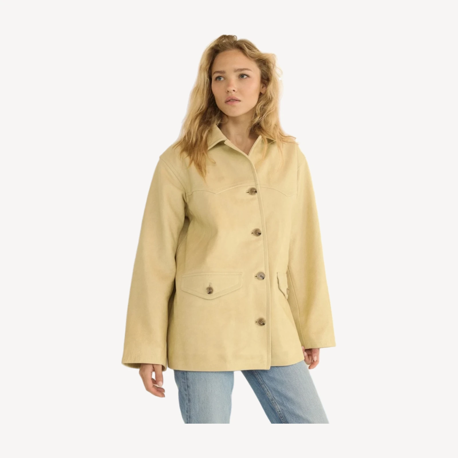 LOCKHART LEATHER JACKET -- LIMEWASH
