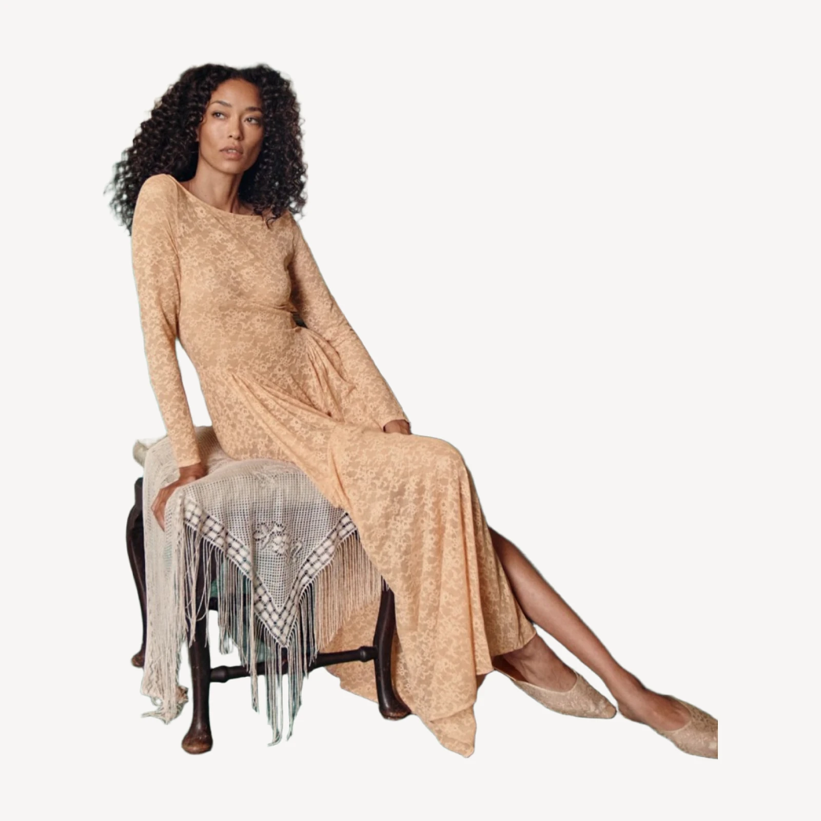 WILHELMINE DRESS -- TOASTED ALMOND
