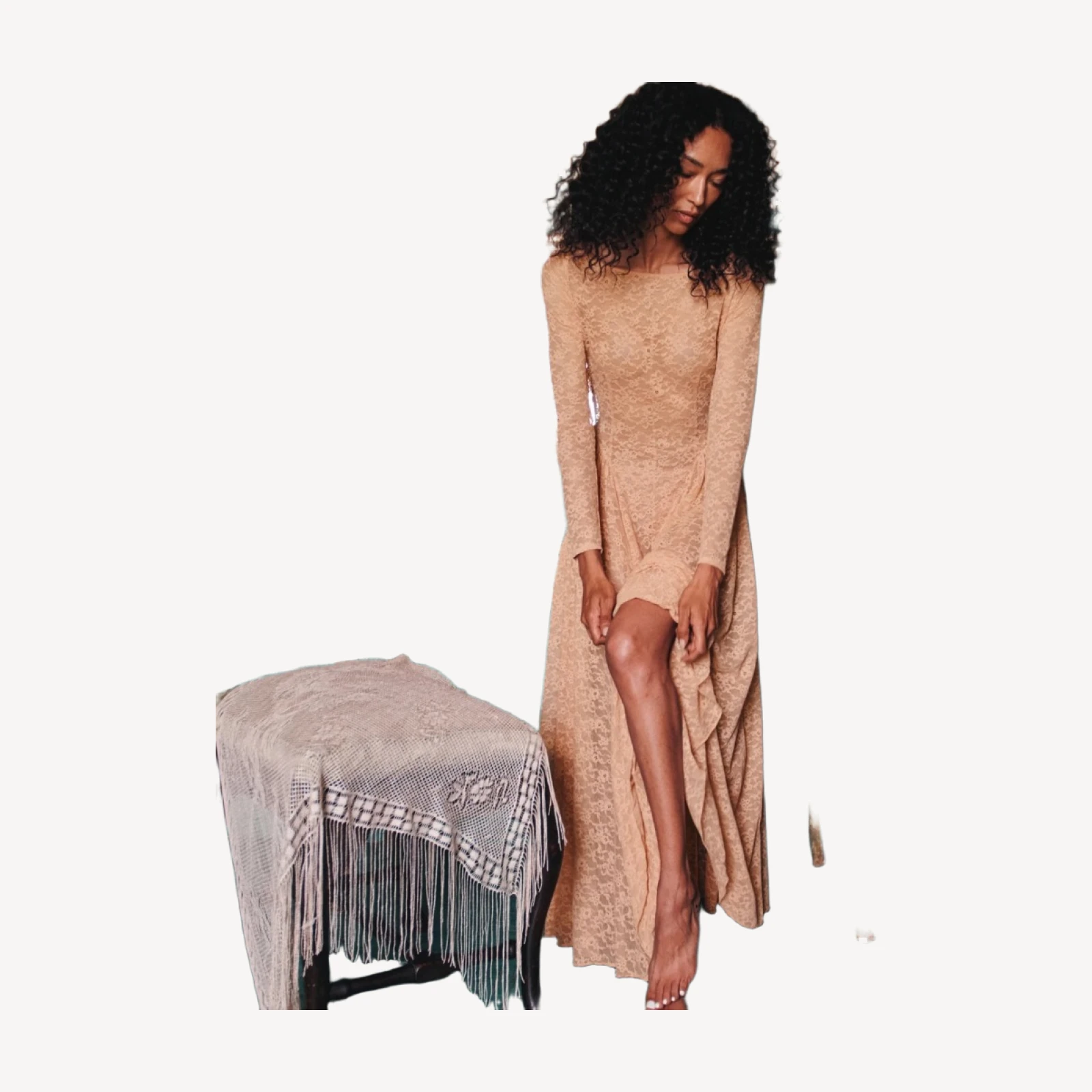 WILHELMINE DRESS -- TOASTED ALMOND