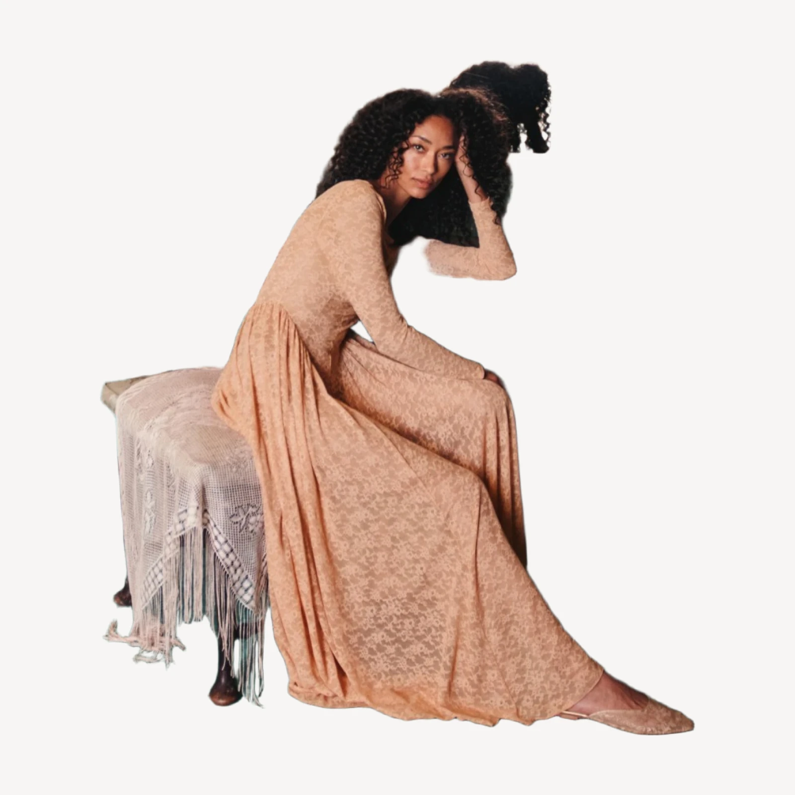 WILHELMINE DRESS -- TOASTED ALMOND