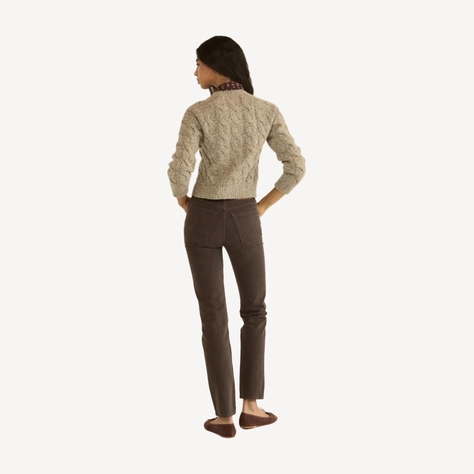 PENROSE CABLE CARDIGAN -- GRAY MARL