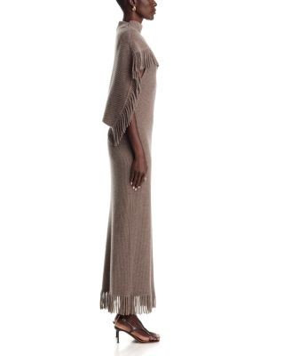 Simkhai Jordan Fringe Trim Cape Dress