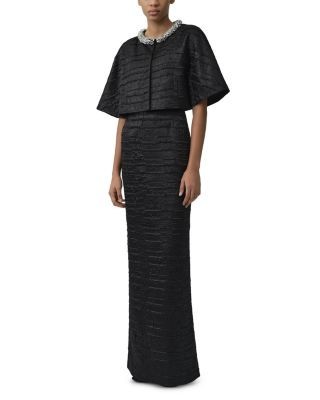 Simkhai Elvessa Cropped Crystal Collar Jacket