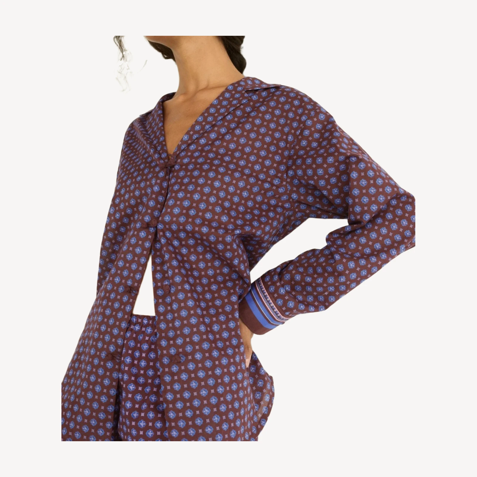 MAURISE TOP -- MENORCA FOULARD