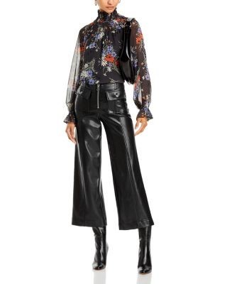 Cinq a Sept Azure Faux Leather Cropped Pants