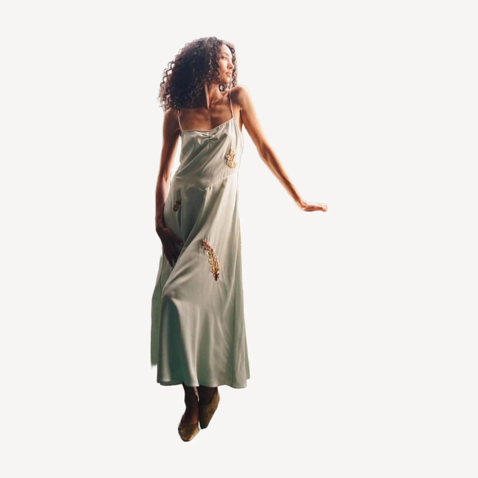LORRAINE DRESS -- EUCALYPTUS