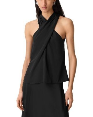 Theory Crossover Neck Sleeveless Top