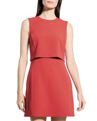 Theory Crepe Layered Look Mini Dress