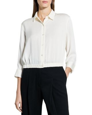 Theory Three Quarter Sleeve Silk Shirt
