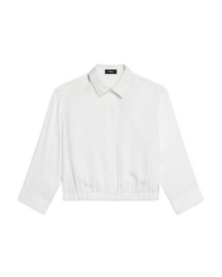 Theory Three Quarter Sleeve Silk Shirt
