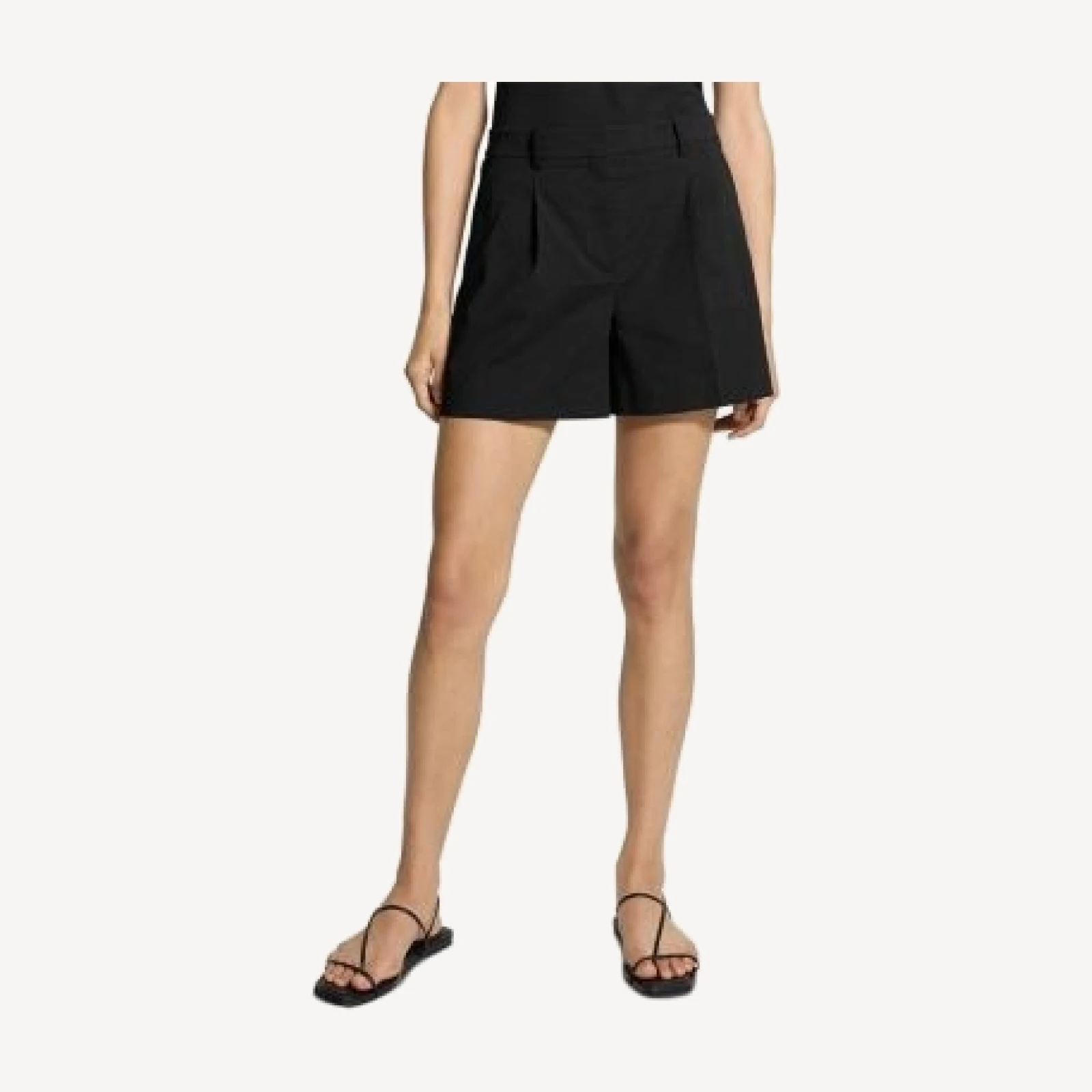 Theory Fluid Linen Blend Pleated Shorts