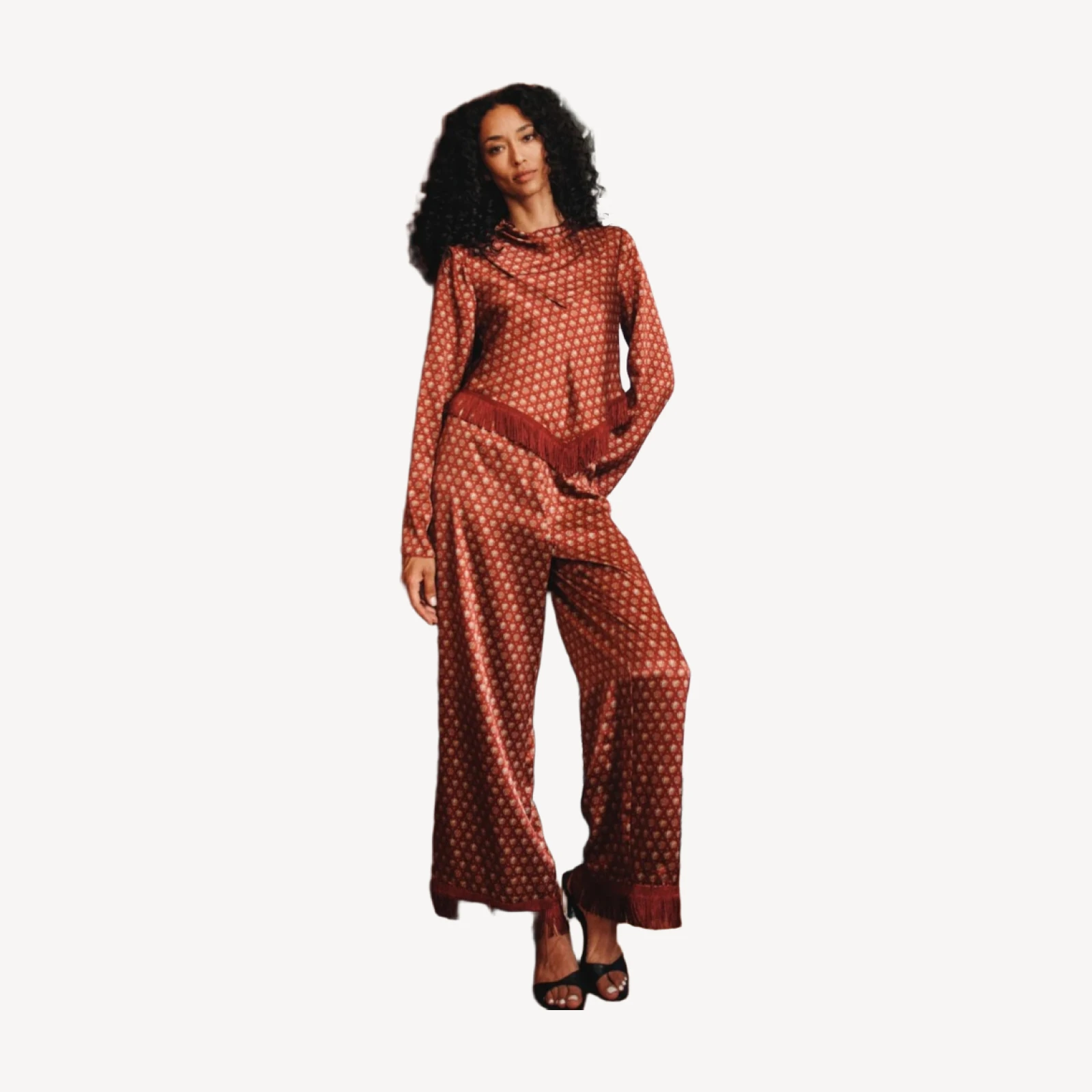 LAVON FRINGE PANT -- SAN SEBASTIAN FOULARD