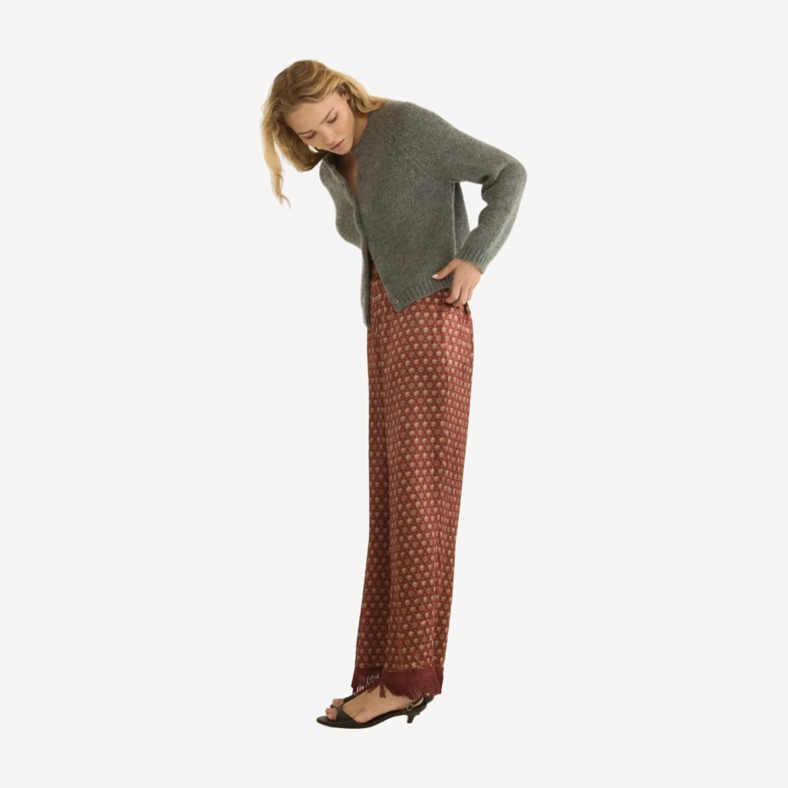 LAVON FRINGE PANT -- SAN SEBASTIAN FOULARD