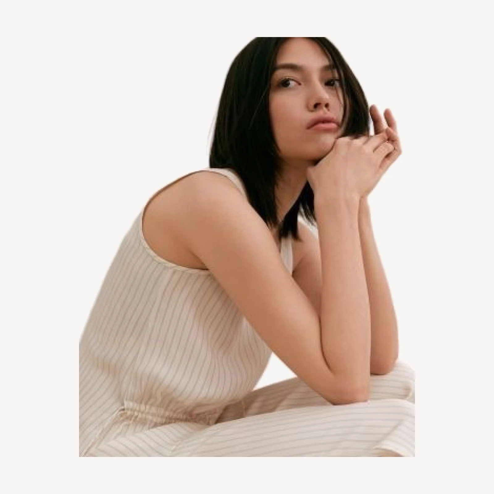 Theory Striped Washed Tie Easy Tank Top