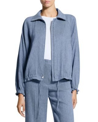 Theory Ruffled Denim Jacket