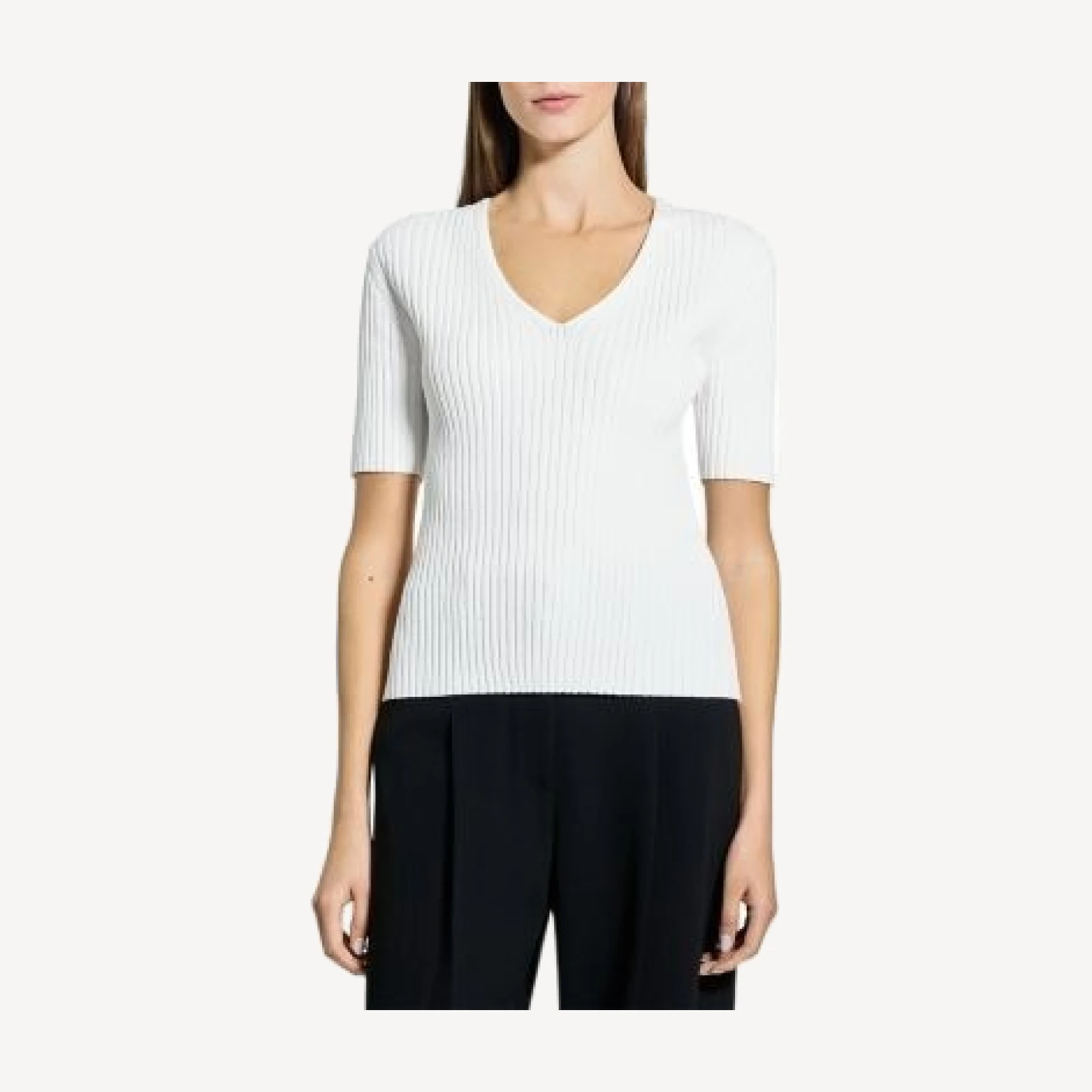 Theory Pointelle V Neck Tee