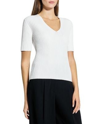 Theory Pointelle V Neck Tee