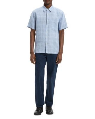 Theory Irving Short Sleeve Shirt in Relaxed Linen