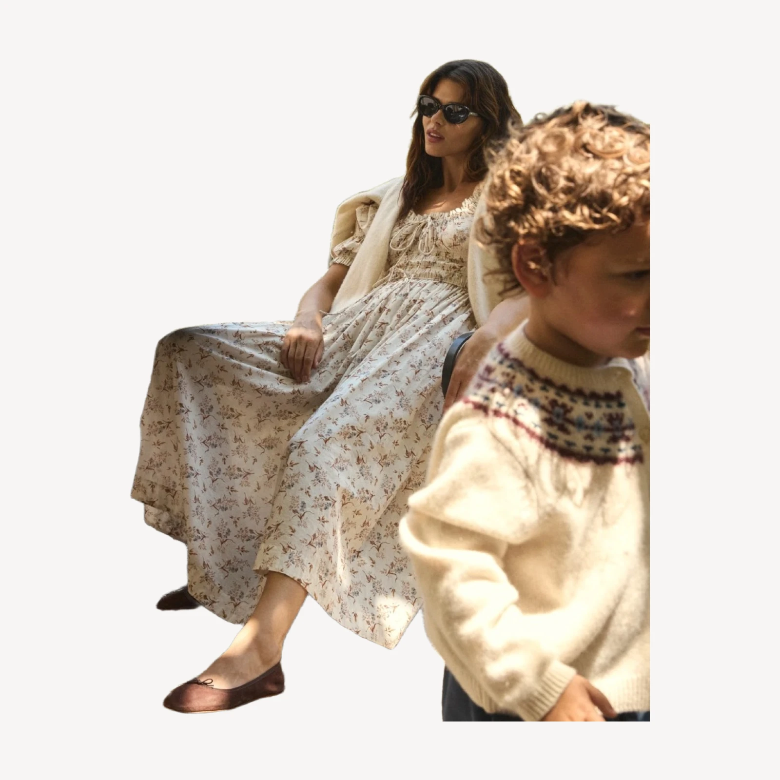 ISCHIA DRESS -- CRÈME WINDSWEPT MEADOW