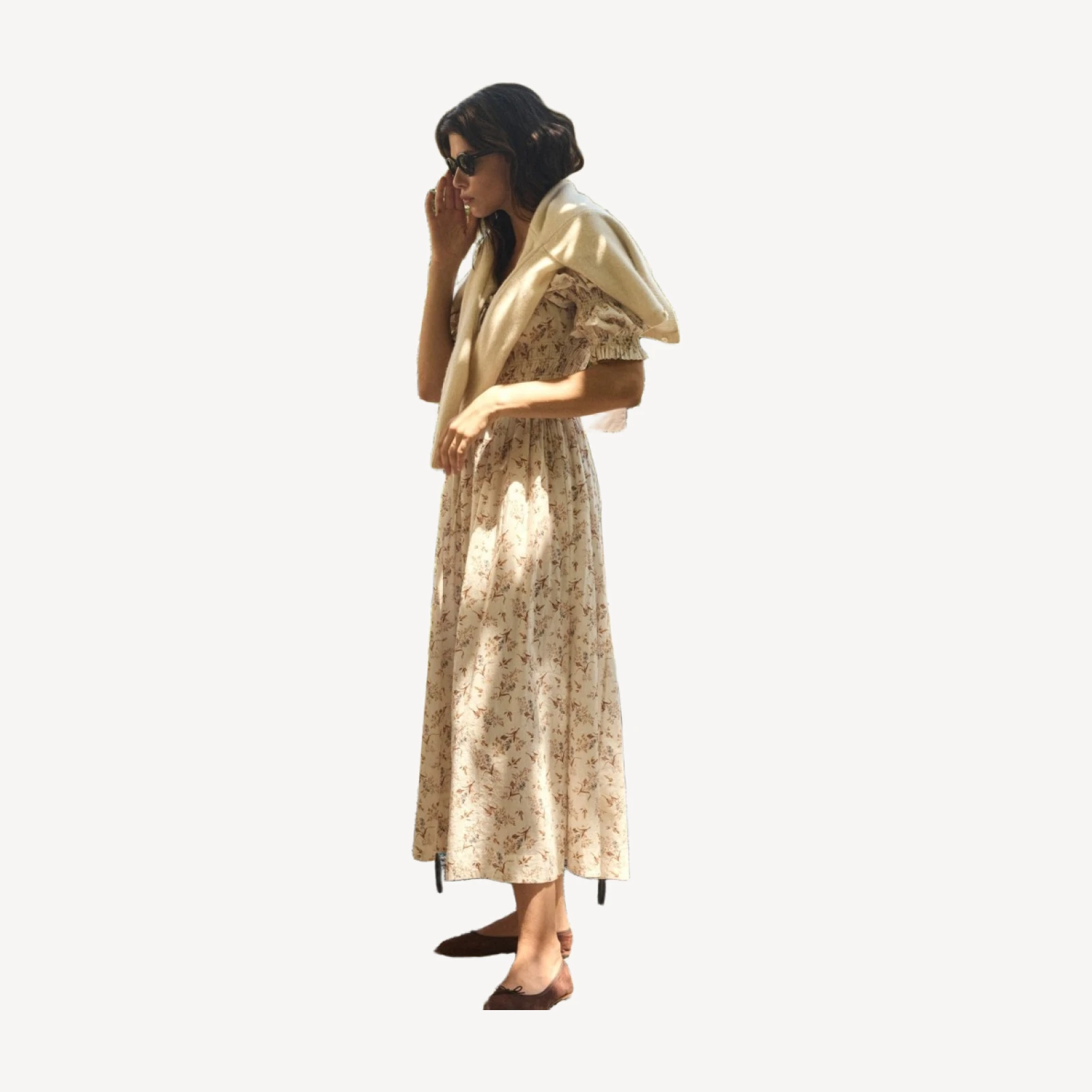 ISCHIA DRESS -- CRÈME WINDSWEPT MEADOW