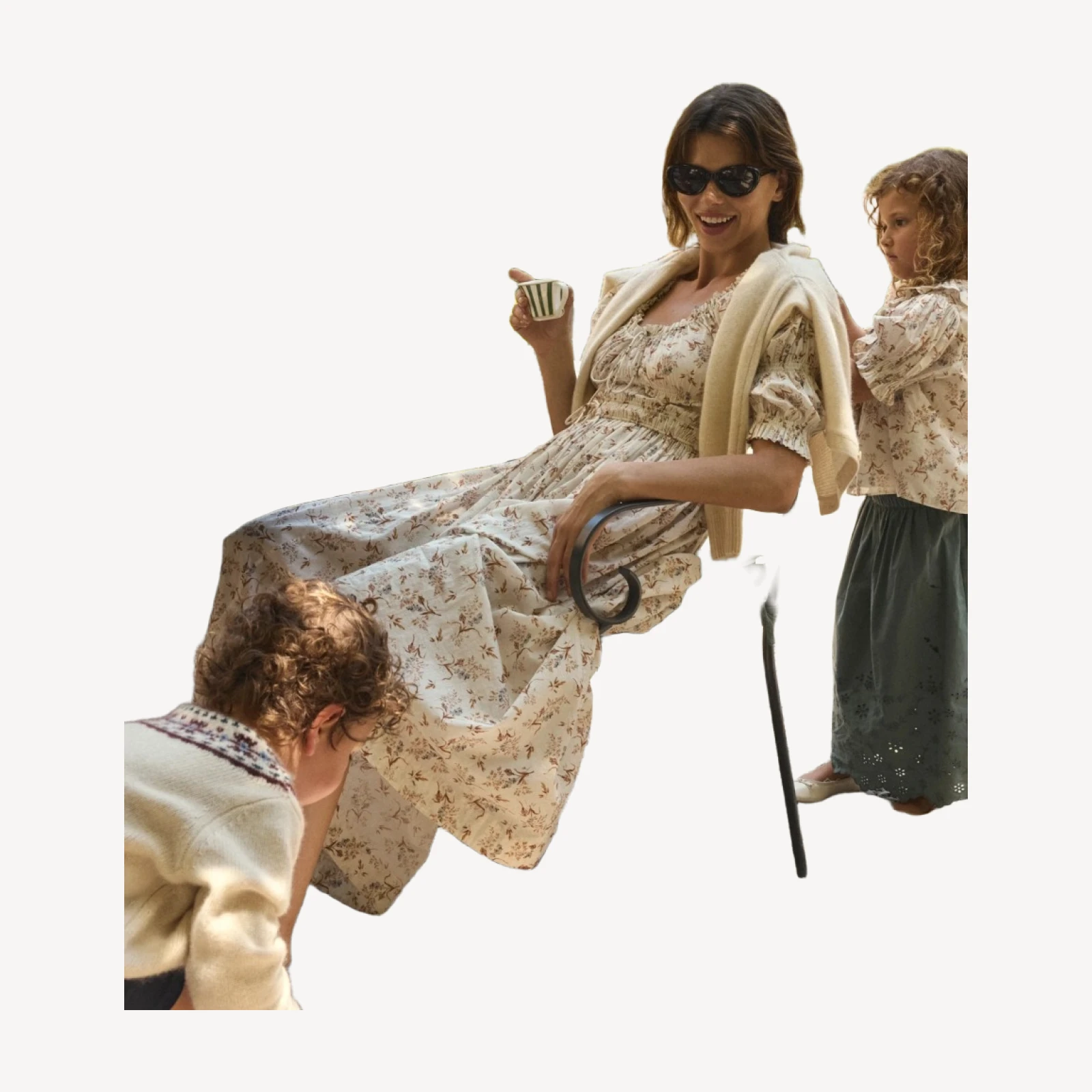 ISCHIA DRESS -- CRÈME WINDSWEPT MEADOW