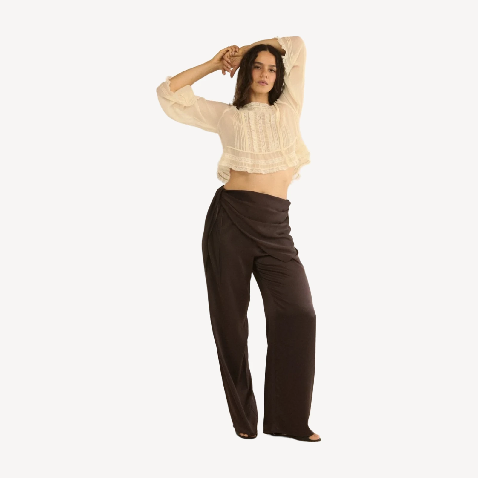 LAVONA SCARF PANT -- EQUESTRIAN BROWN