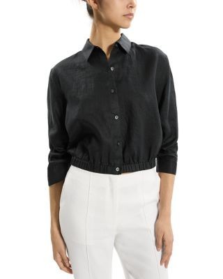 Theory Fixed Sleeve Linen Top