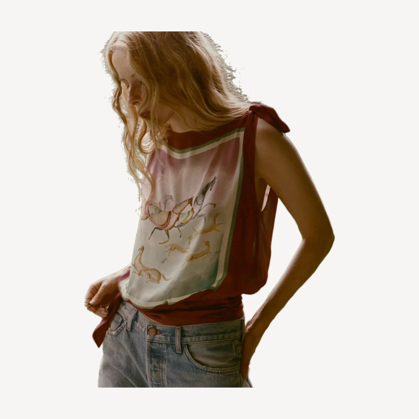 ALIETTE TOP -- GALLOPS FOULARD