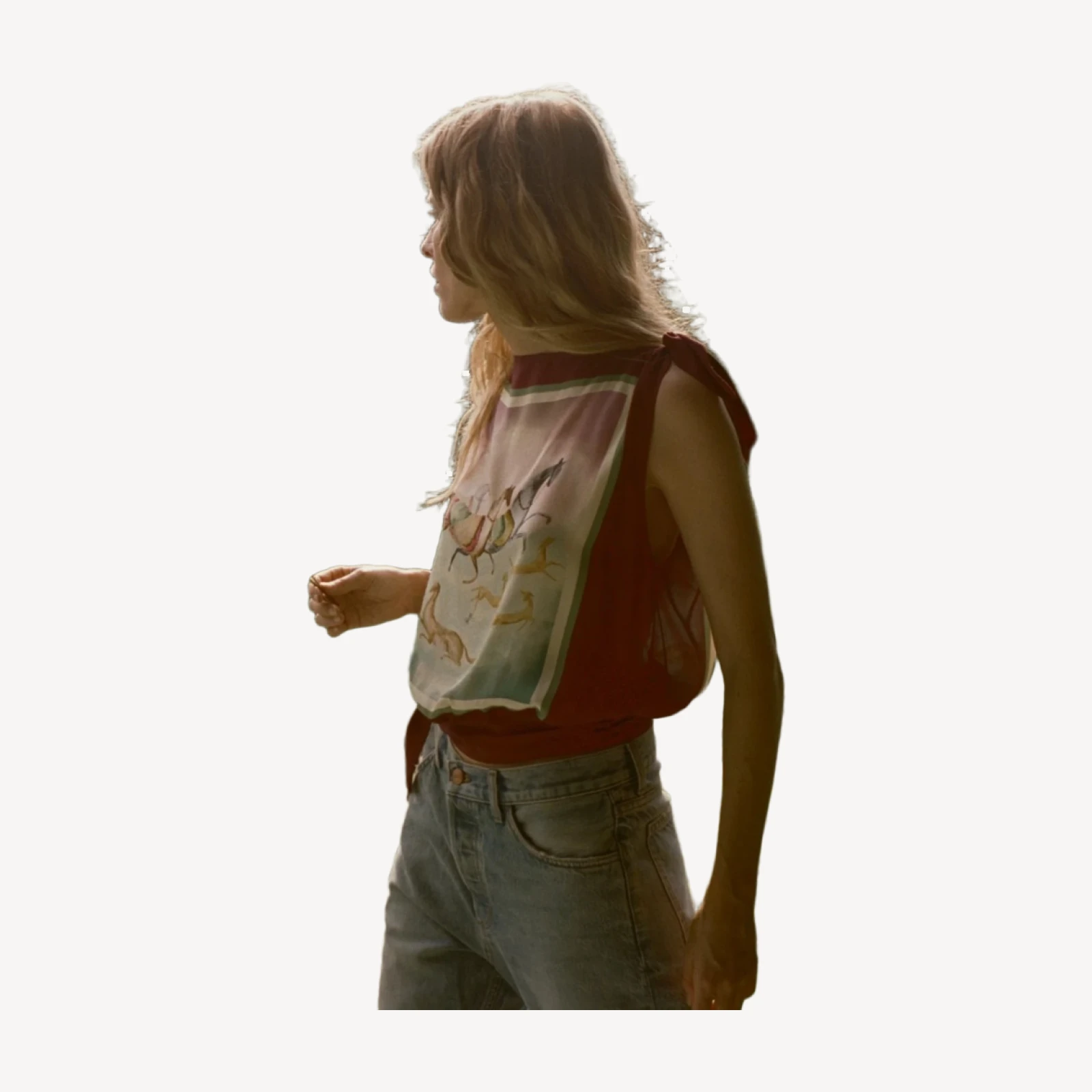 ALIETTE TOP -- GALLOPS FOULARD
