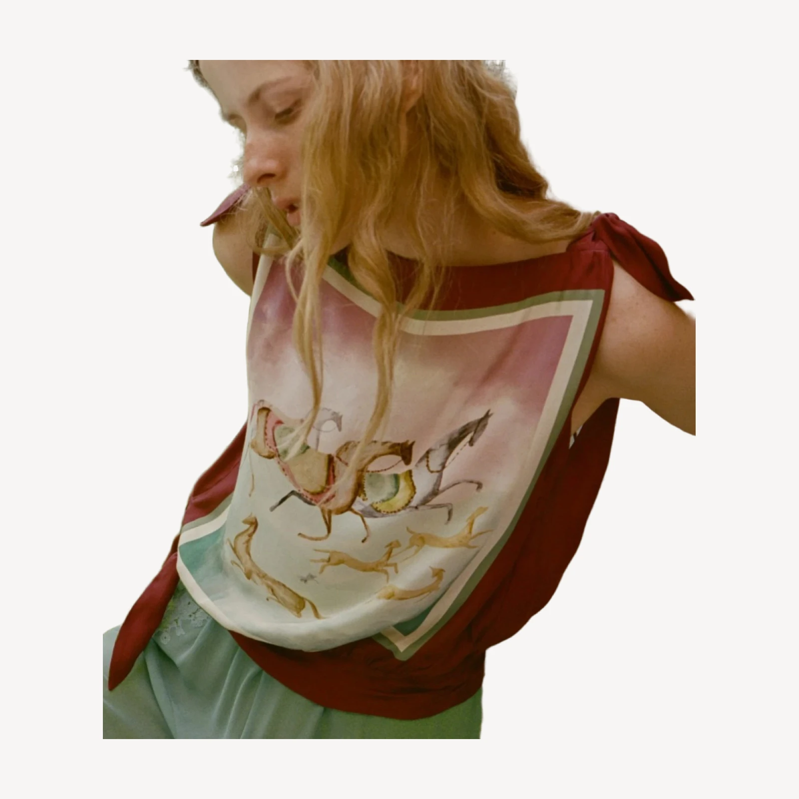 ALIETTE TOP -- GALLOPS FOULARD