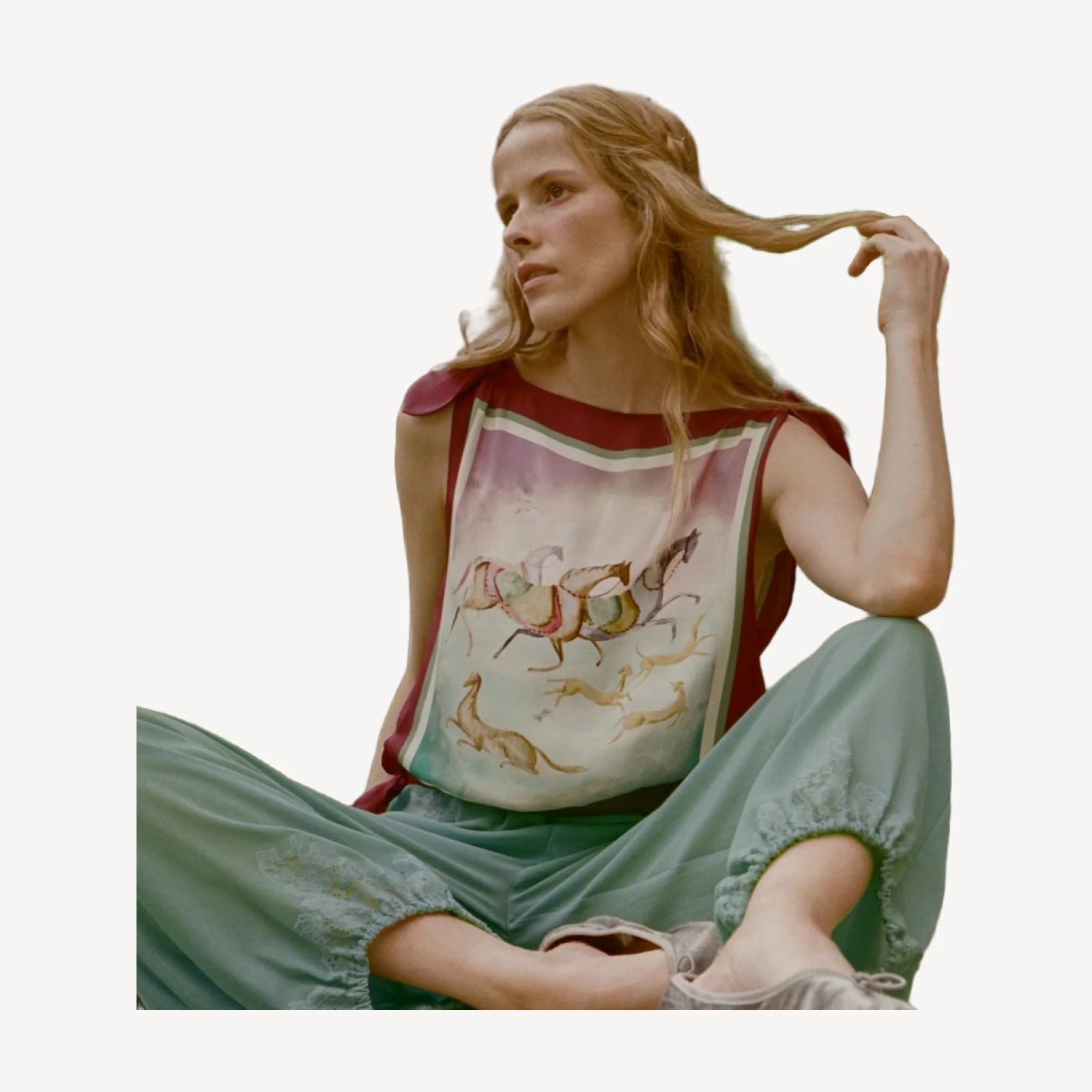 ALIETTE TOP -- GALLOPS FOULARD