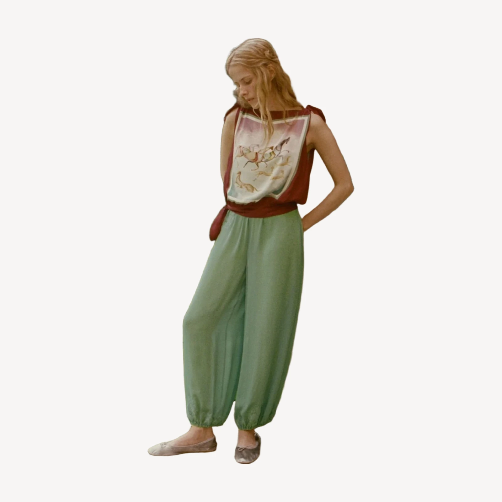 ALIETTE TOP -- GALLOPS FOULARD