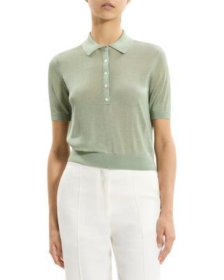 Theory Short Sleeve Sheer Polo Shirt