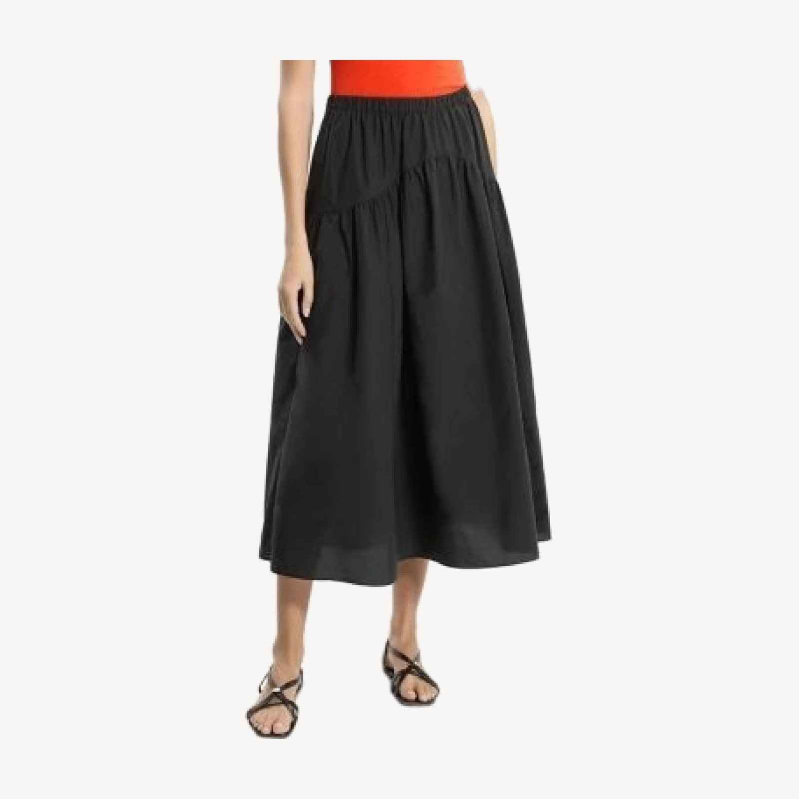 Theory Seamed Yoke Midi Skirt