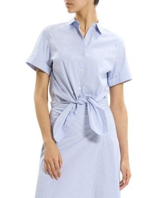 Theory Tie Front Short Sleeve Shirt