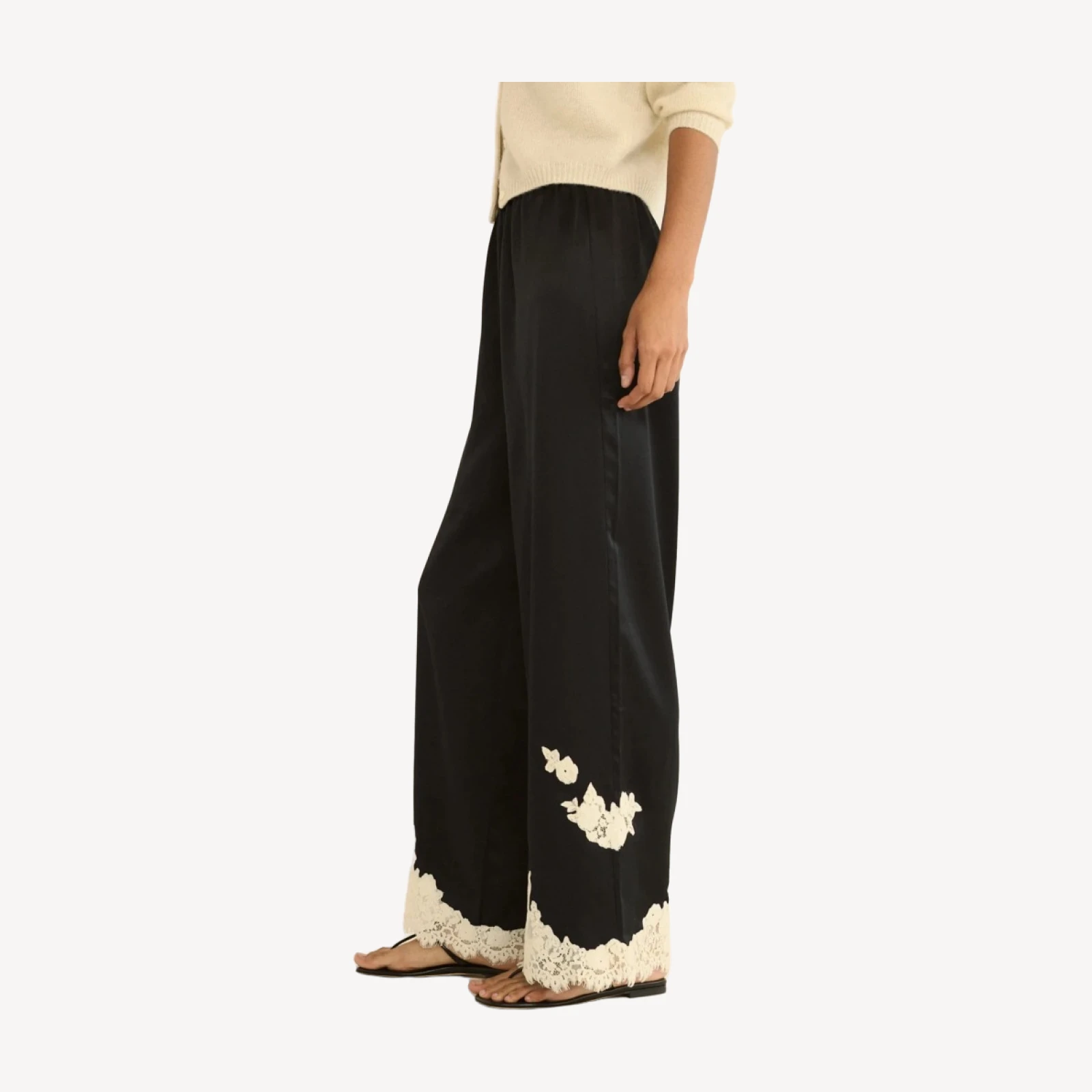 LAVON PANT -- BLACK WITH CANDLELIGHT LACE