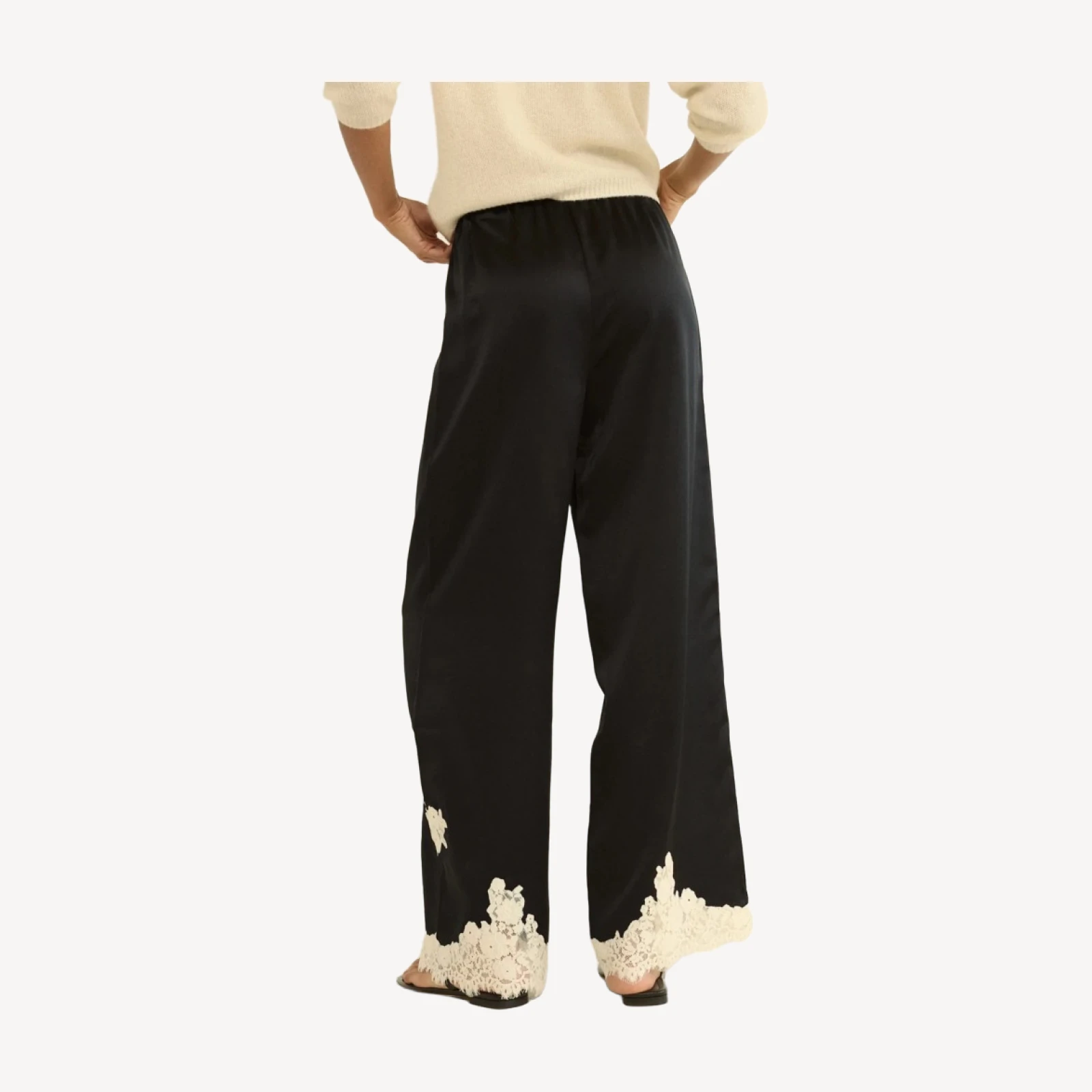 LAVON PANT -- BLACK WITH CANDLELIGHT LACE
