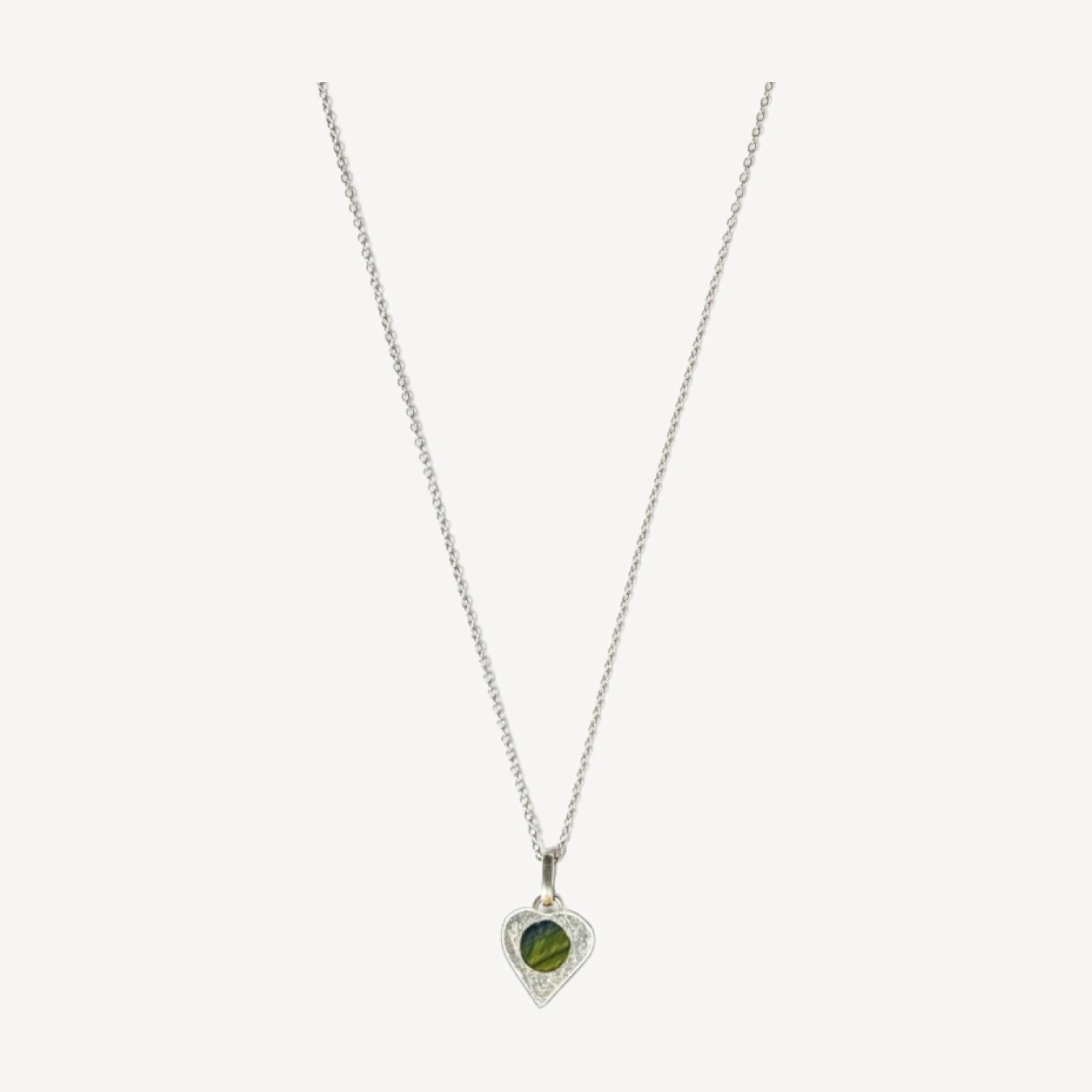 RE/DONE Vintage | 70s Heart Pendant with Stone Inlay Necklace